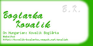 boglarka kovalik business card