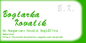 boglarka kovalik business card